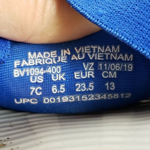 Nike Unisex Kids Kawa BV1094-400 Blue Gray Comfort Slip On Slide Sandal Size 7C - Picture 6 of 6